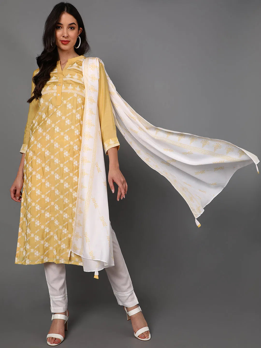 Ahika Poly Silk Embroidered Kurta Trousers With-PKSKD1360_XS Trousers Harem Relaxed Fit