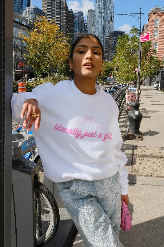 Literally Just A Girl Graphic Sweatshirt Hoodie with Illustration Artistic Creative