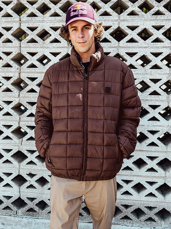 Walltzerd Reversible Jacket - Mahogany Ribbed Jacket Pleated Jacket Ruffled Jacket