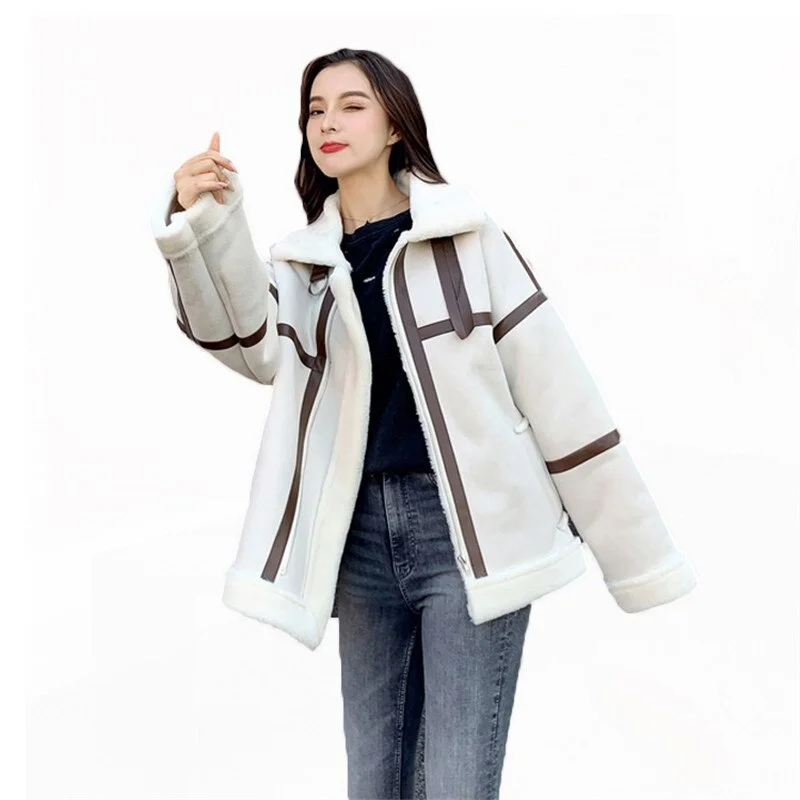 Plush Cashmere Coat Women Winter Short Jackets Mesh Jacket Canvas Jacket Denim Jacket
