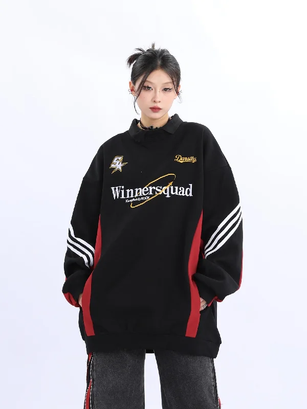 Winnersquad Varsity Sweatshirt Hoodie with Double Zipper Versatile Adjustable