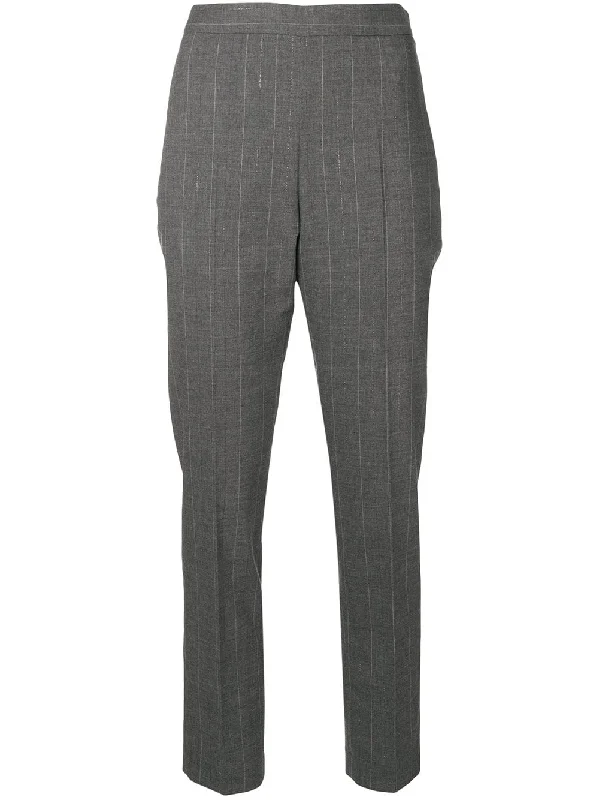 orange pinstripe tailored trouser Trousers stylish elegant