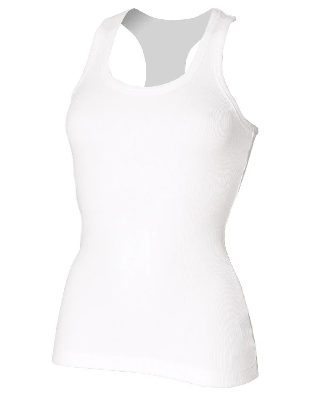 White - Stretch racerback tank glitter tank top