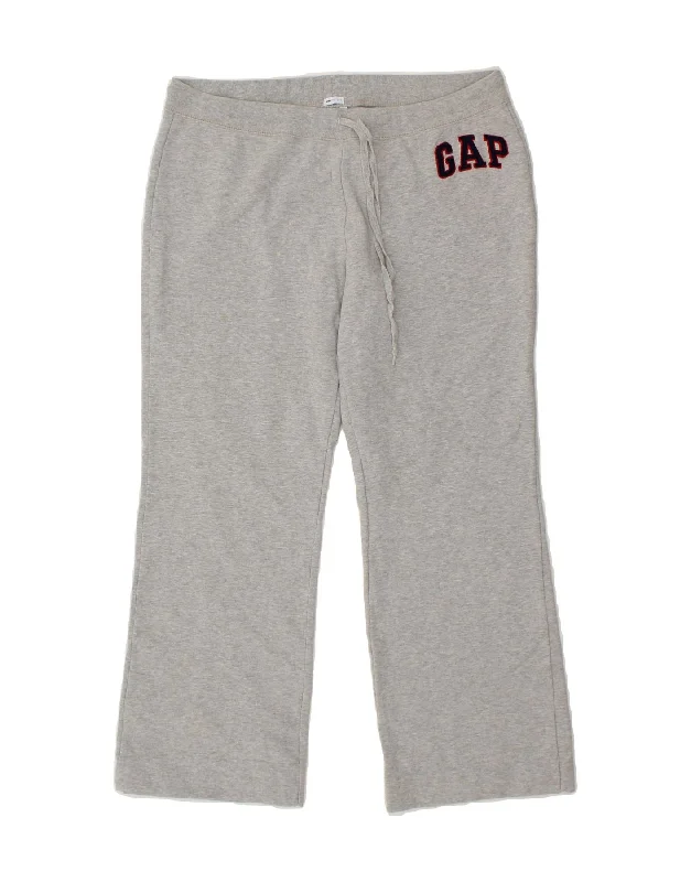 GAP Womens Stretch Tracksuit Trousers UK 16 Large Grey Cotton Trousers Evening Elegant
