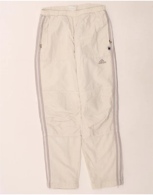 ADIDAS Womens Tracksuit Trousers UK 8 Small  White Polyester Trousers Yoga Stretchy