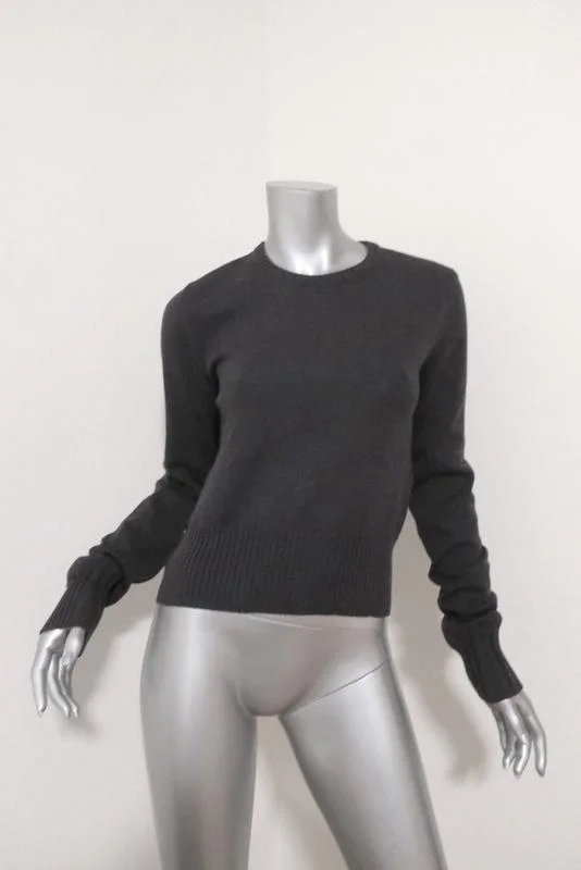 Saint Laurent Sweater Charcoal Size 38 Side-Button Pullover Bell Sleeve Stylish