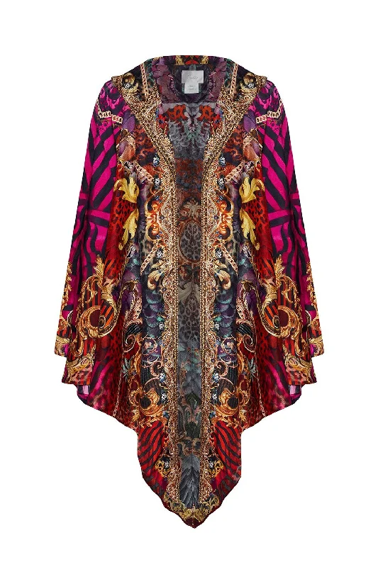 SILK HOODED SHAWL SLAVE TO THE RHYTHM Stylish Chunky Wool Shawl