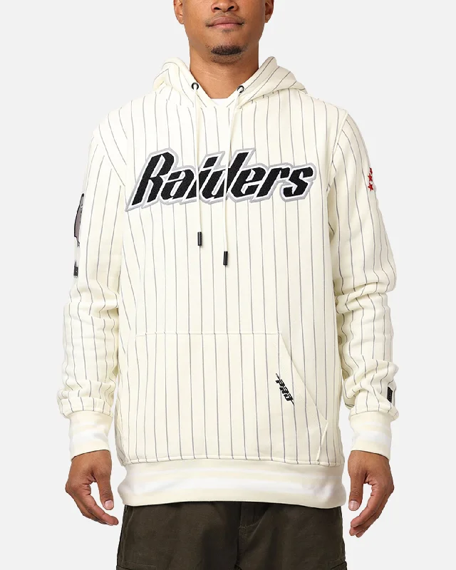 Pro Standard Las Vegas Raiders Pinstripe Hoodie Eggshell/Yellow Hoodie with Thumb Holes Functional Cozy