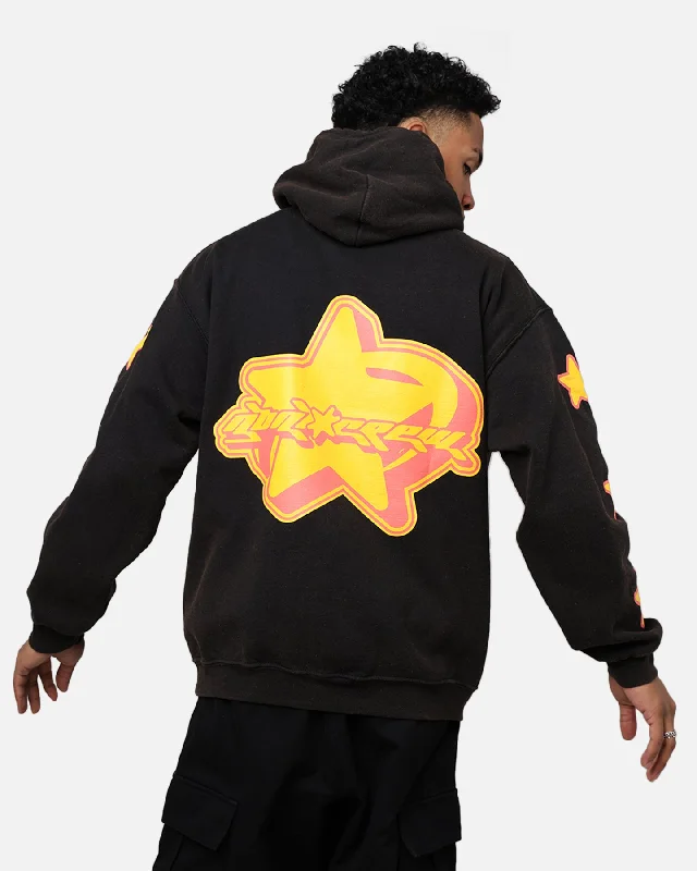 Goat Crew Y2K Star Hoodie Black Hoodie with Turtle Neck Cozy Winter