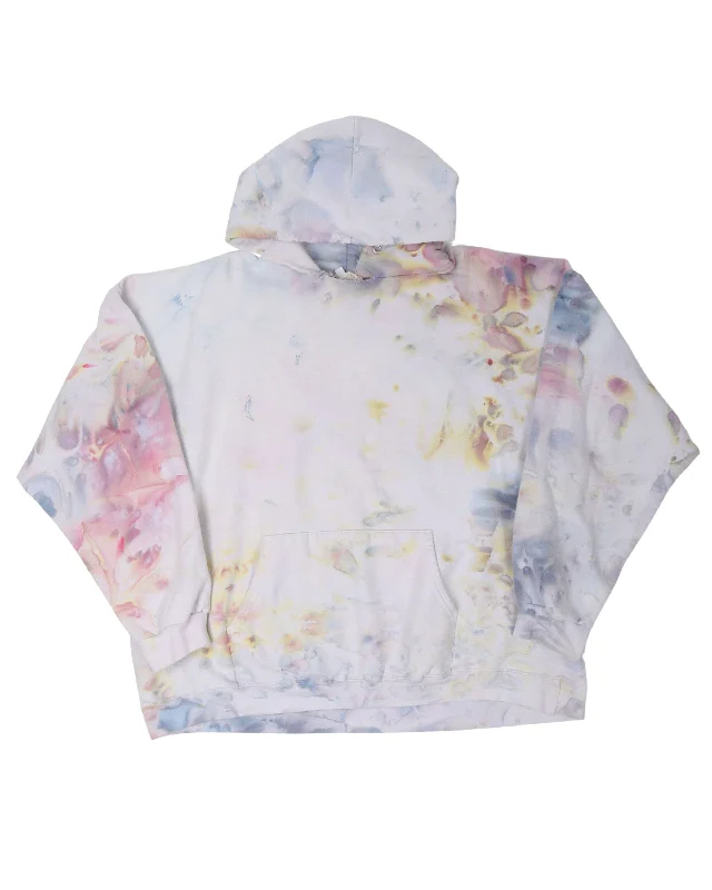 Marbled Hoodie Hoodie with Metallic Shiny Futuristic
