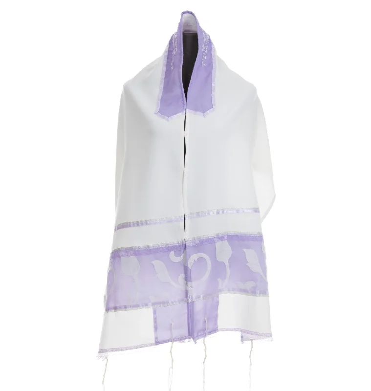 Tallit Paper Cut Lilac - Girls Tallit, Bat Mitzvah Tallit, Tallit for Women, Feminine Tallit, Women's Tallit Prayer Shawl Lightweight Summer Shawl