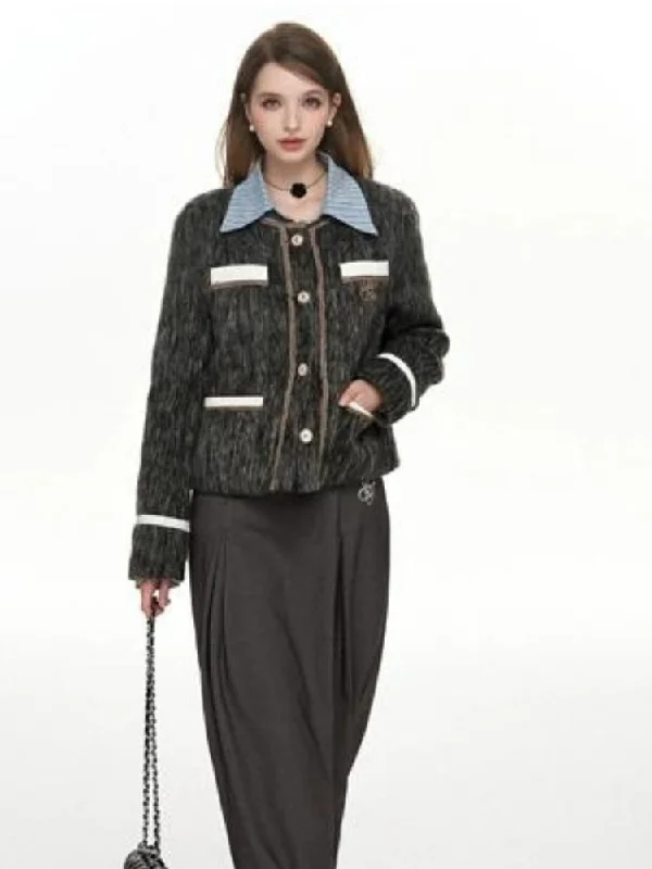 College style jacket【s0000004047】 Belted Jacket Elasticated Jacket Padded Jacket