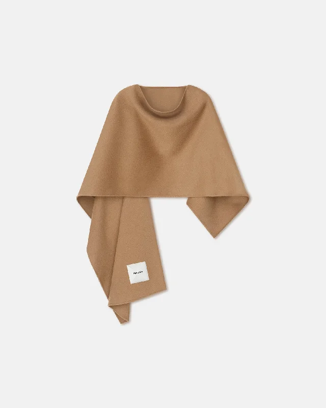 Kamin - Wool And Silk-Blend Shawl - Camel Fashionable Wool Blend Shawl