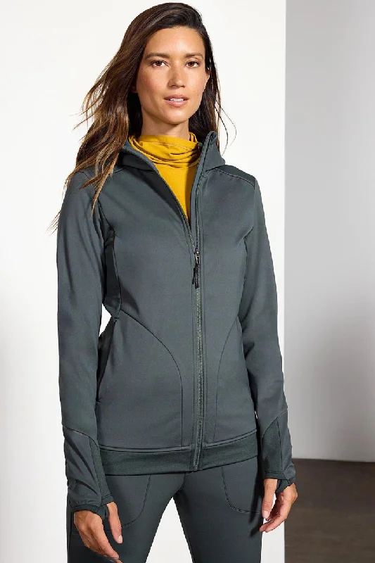 Frost Mixed Media Zip-Up Jacket - Bay Leaf Anorak Shell Jacket Lightweight Jacket