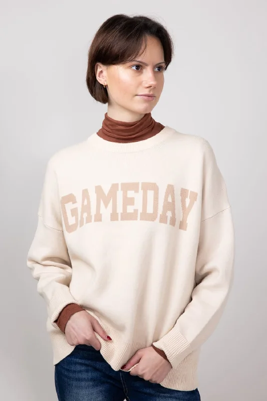 Gameday Sweater for Women in Oat/Taupe | GW18GD-OATTPE Thin Thick Dense