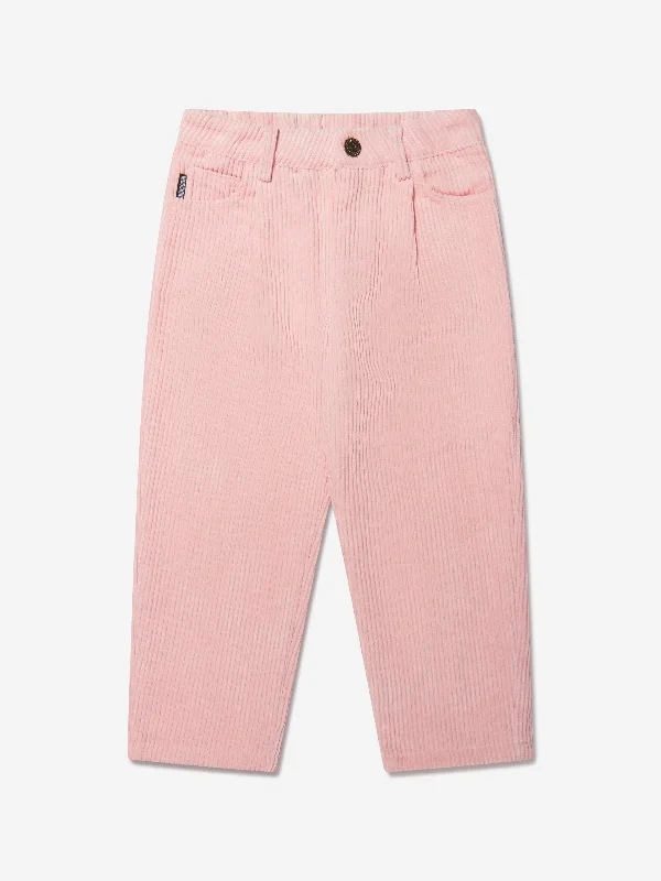 Moschino Girls Logo Pocket Trousers in Pink Trousers cozy comfortable