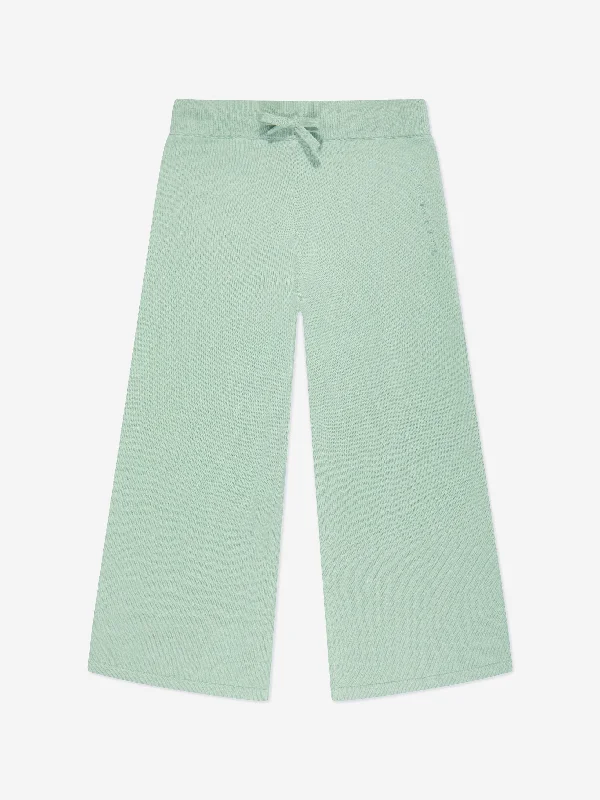MM6 Maison Margiela Kids Culotte Trousers in Green Chinos Cotton Straight Leg