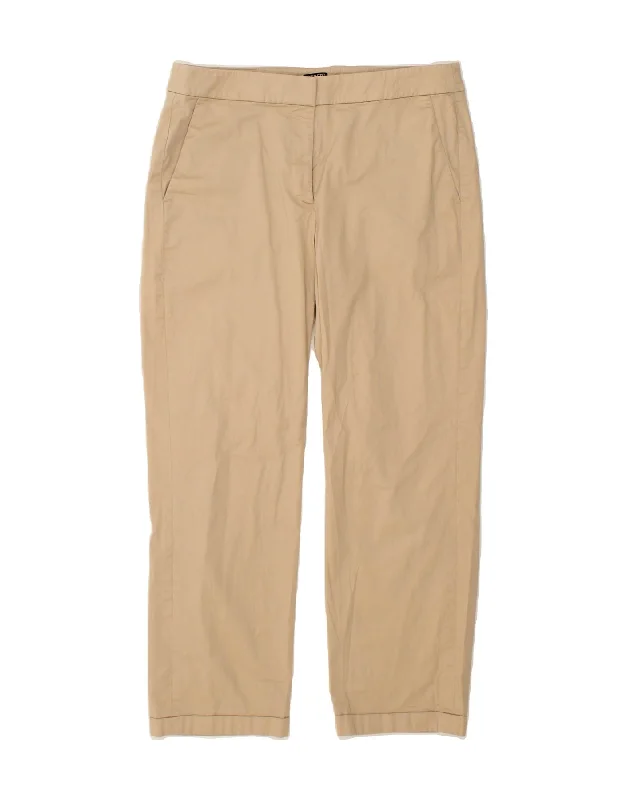 J. CREW Womens Kate Straight Cropped Trousers US 10 Large W32 L25 Beige Skinny Trousers Denim Stretchy