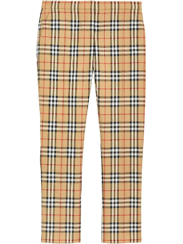 Vintage Check Wool Cigarette Trousers Trousers versatile all-occasion