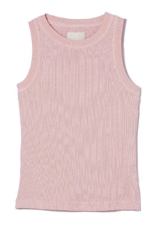 Isabel Rib Tank - Roselle cropped tank top