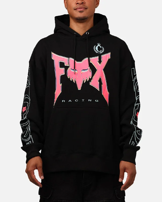 Fox Racing X Culture Kings Hoodie Black Hoodie with Neon Bright Vibrant