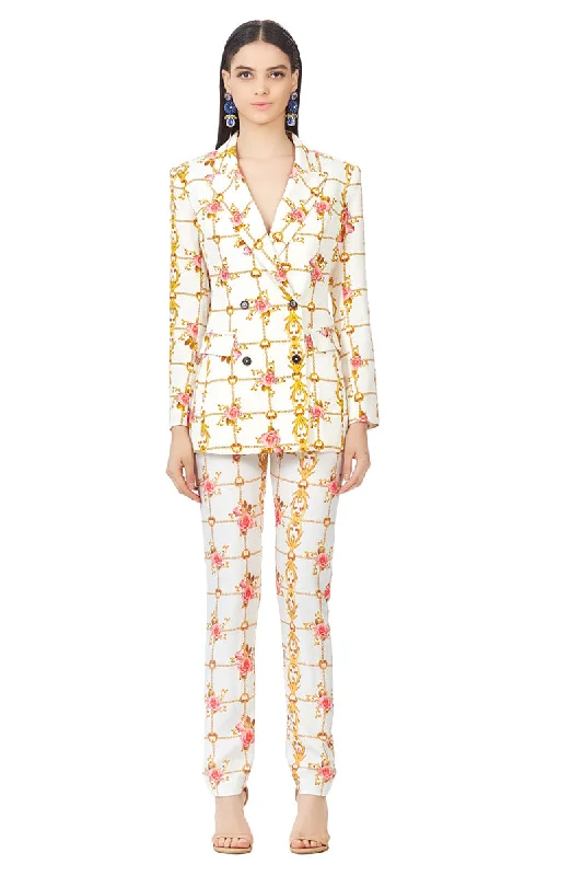 Printed High Waisted Tapered Trousers Trousers New Arrival