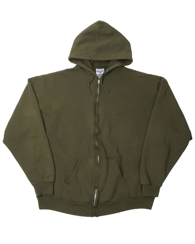 Zip Up Hoodie Hoodie with Typography Text Message