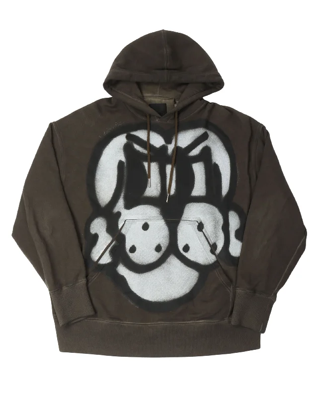 Chito Graphic Hoodie Hoodie with Hem Raw Edge Edgy Unfinished