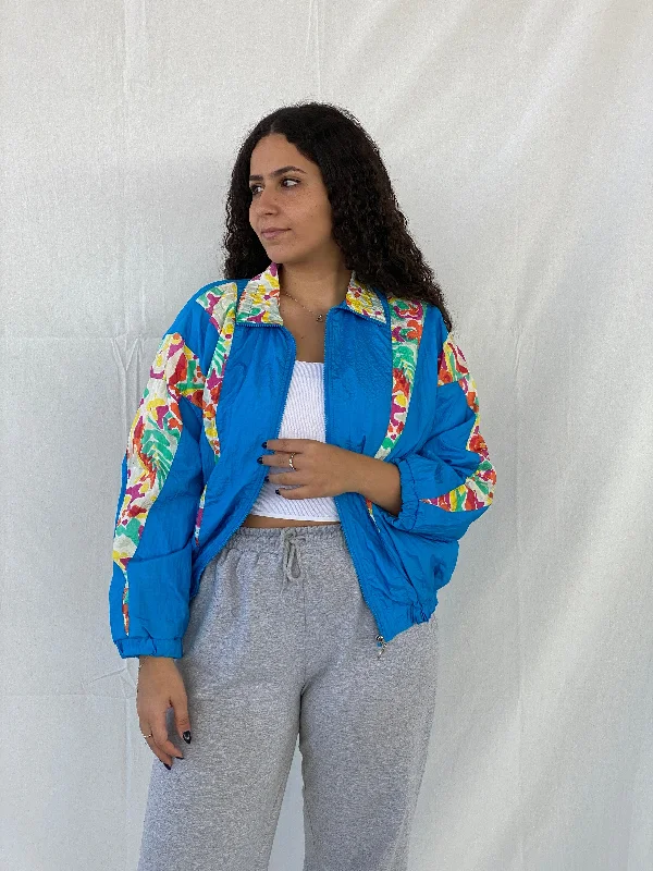 Vintage 80s/90s G Casuals Women’s Blue Windbreaker Track Jacket - S Striped Jacket Polka Dot Jacket Floral Jacket Vintage 80s/90s G Casuals Women’s Blue Windbreaker Track Jacket - S Striped Jacket Polka Dot Jacket Floral Jacket