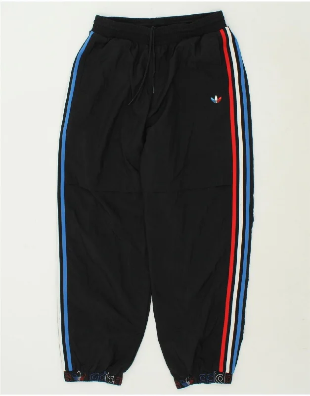ADIDAS Womens Graphic Tracksuit Trousers Joggers UK 18 XL Black Polyester Trousers Recommended Stylist