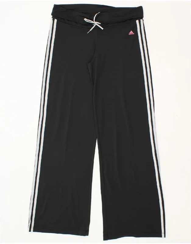 ADIDAS Womens Climalite Tracksuit Trousers UK 20 2XL Black Polyester Trousers fashionable trendy
