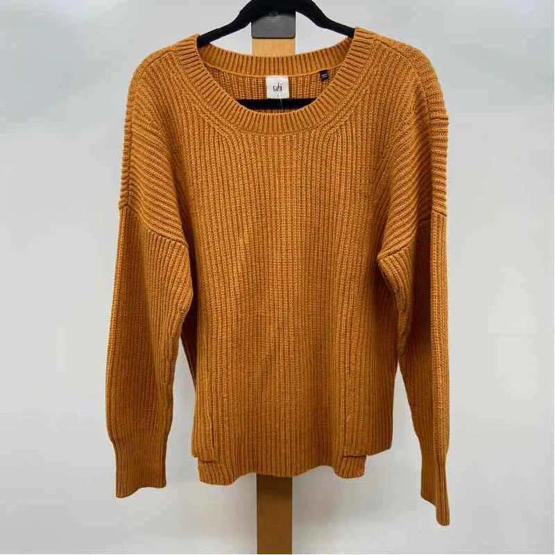 CABI Women's Size S Pumpkin Ribbed Sweater Velvet Chenille Corduroy