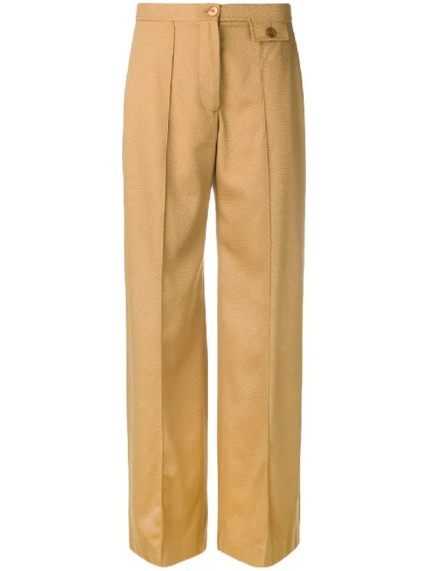 flared front crease trousers Trousers Plaid Checkered