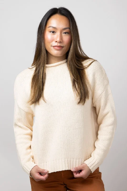Mock Neck Sweater for Women in Natural | 64284-NATURAL Wool Sweater Cotton Sweater Cashmere Sweater