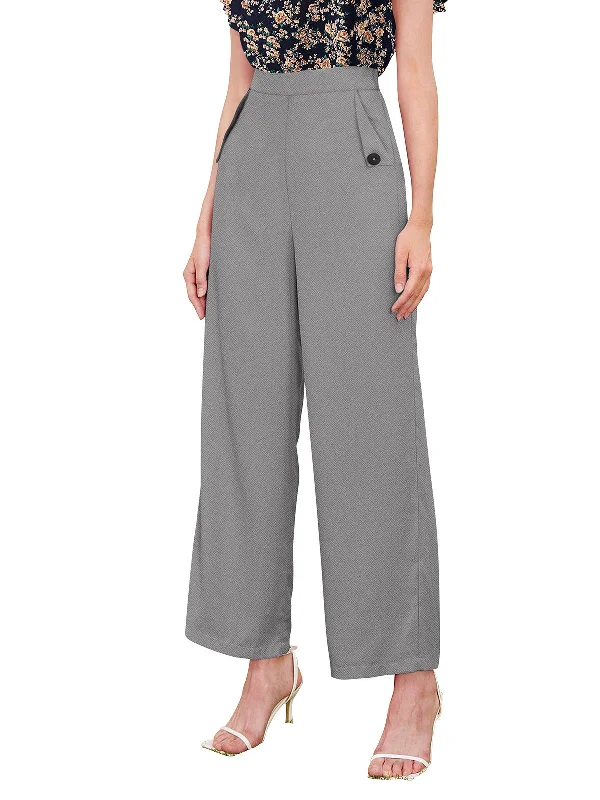 Odette Grey Polyester Trouser For Women Trousers luxurious high-end
