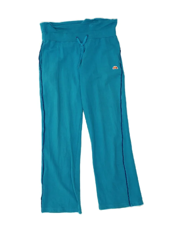 ELLESSE Womens Tracksuit Trousers UK 12 Medium Blue Cotton Trousers Formal Black