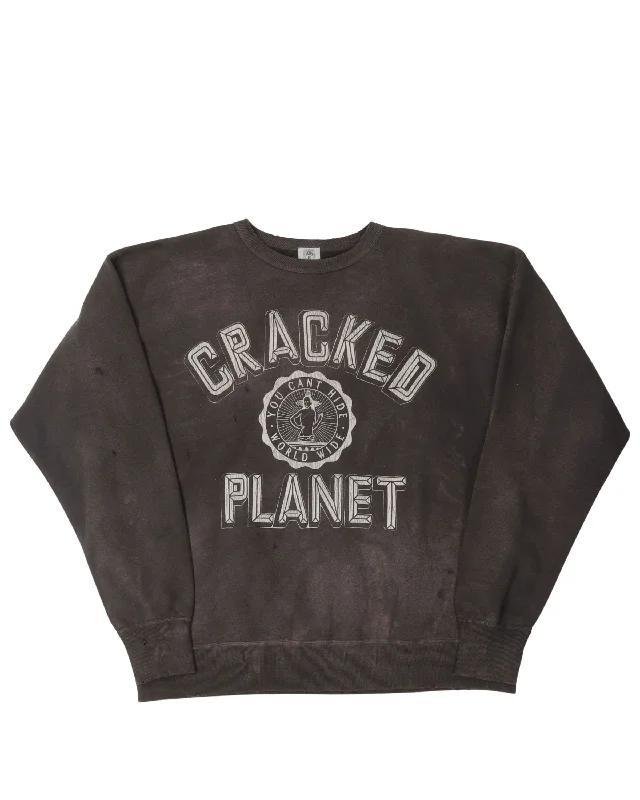 Cracked Planet Sweatshirt Hoodie with Longline Fit Extended Stylish