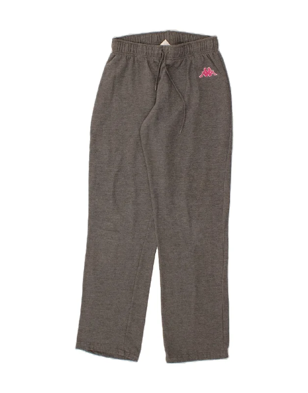 KAPPA Womens Tracksuit Trousers UK 16 Large  Grey Cotton Trousers Striped Patterned
