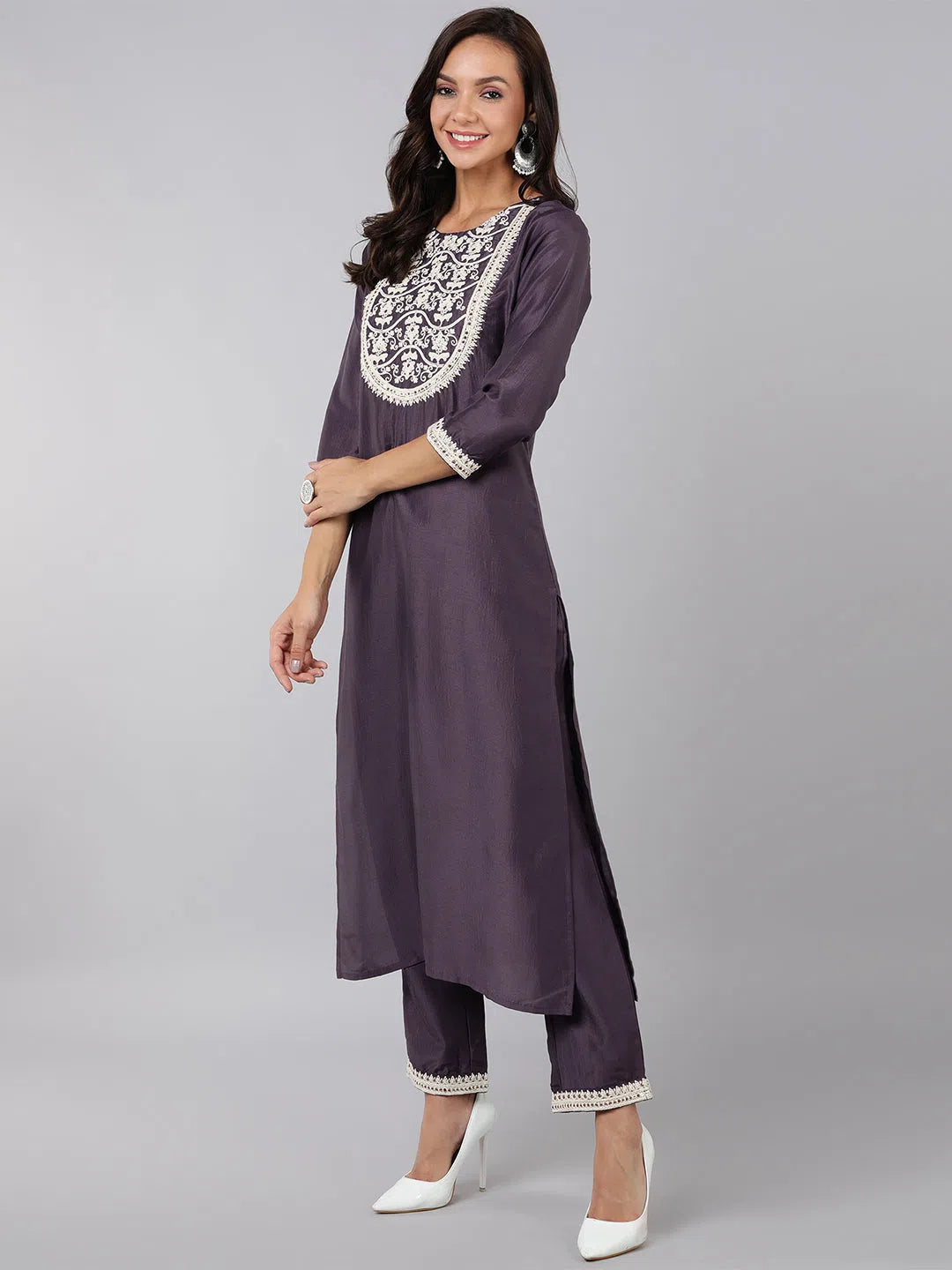 Ahika Poly Silk Embroidered Kurta Trousers Dupatta-PKSKD1232_S Trousers Corduroy Warm