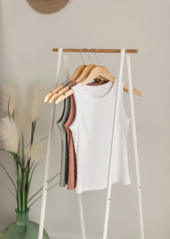 Ribbed Round Neck Tank Top - FINAL SALE crew neck tank