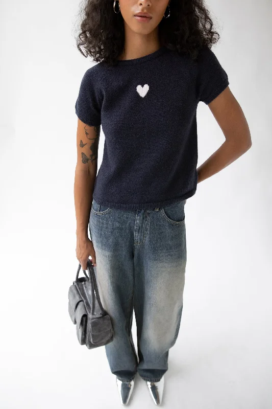 SHORT SLEEVE SWEATER Sequined Glittery Shiny