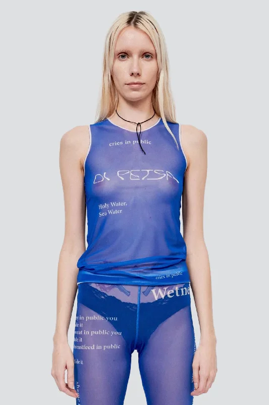 Blue Cries In Public Tank Top v-neck tank top