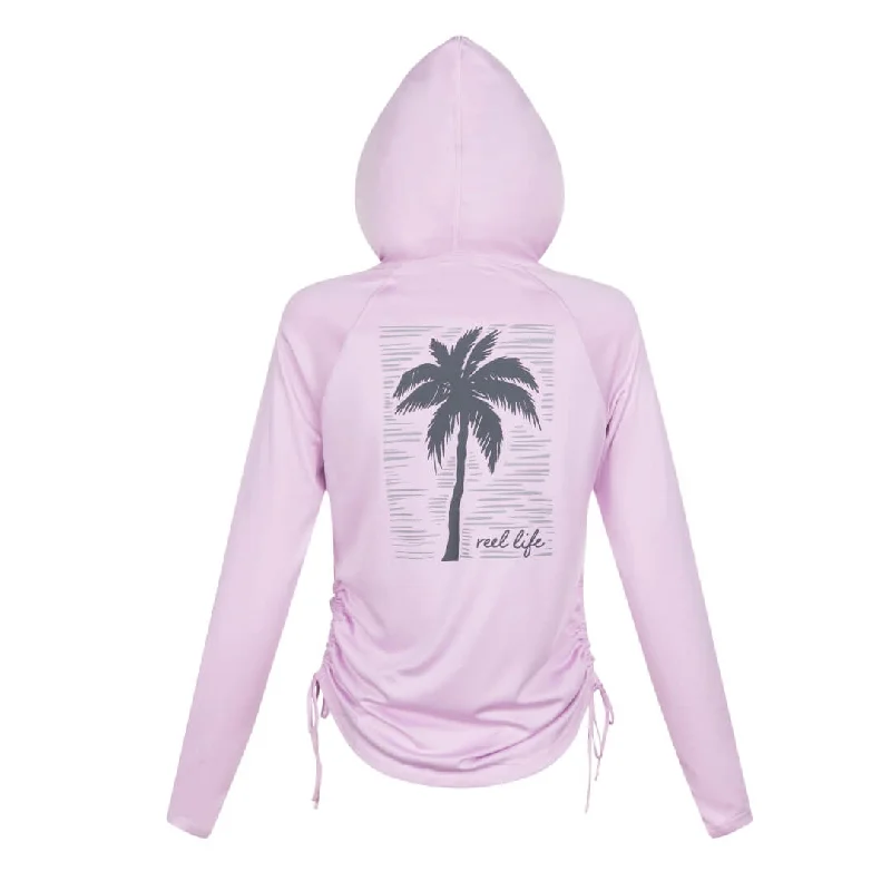 Driftwood Ruched UV Hoodie Hoodie with Stripes Bold Sporty