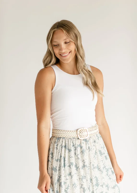 Round Neck Basic Double Lined Layering Tank graphic tank top
