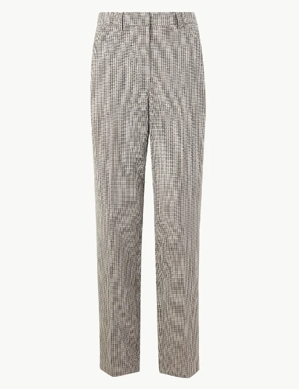 Checked Straight Fit Trousers Trousers Cargo pockets