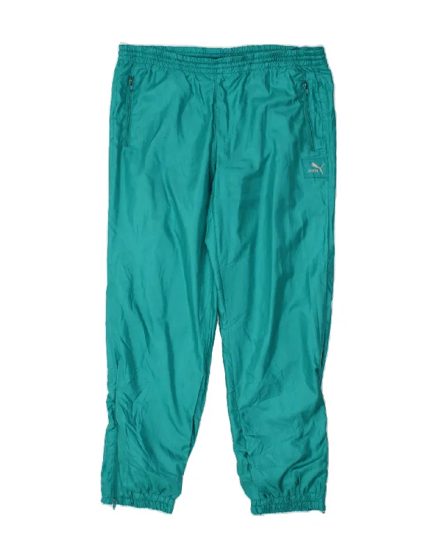 PUMA Womens Tracksuit Trousers Joggers UK 14 Large  Blue Polyester Trousers Leisure Comfortable