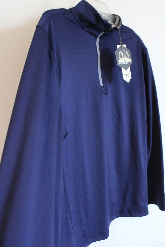 NEW Rorie Whelan Golf Navy Blue 1/4 Zip Pullover Sweatshirt | L Hoodie with Embroidery Detailed Premium