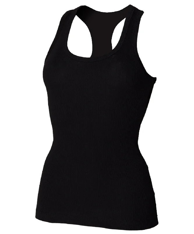 Black - Stretch racerback tank sequin tank top