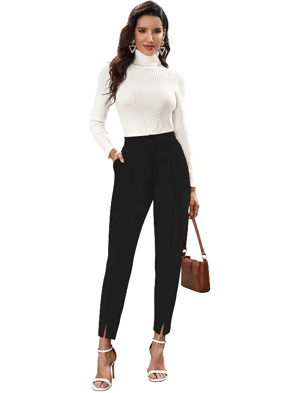 Odette Black Polyester Trouser For Women Trousers trendy modern