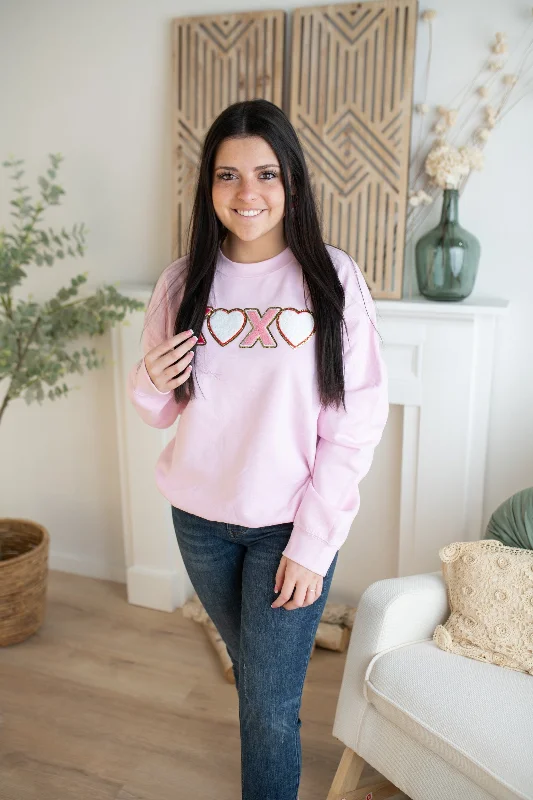 XOXO Pink Sweatshirt Hoodie with Earth Tones Natural Calm